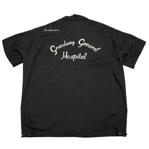 Vintage 60s Dunbrooke Bowling Shirt Button Up Loop Collar Men's M Chain Stitch